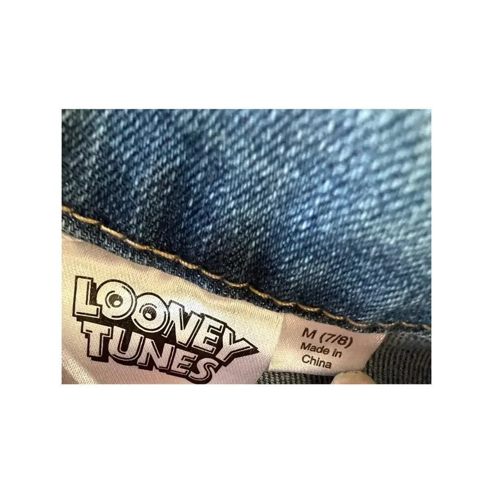 Looney Tunes denim jacket, Tweety Bird on back., Girls M (7/8)